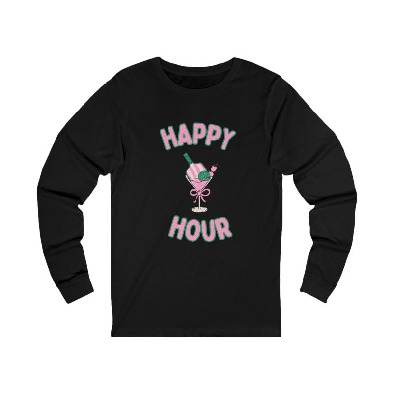 Happy Hour Pickleball Unisex Long Sleeve T-shirt