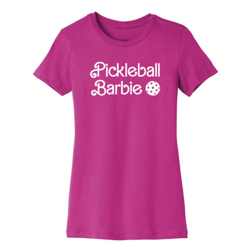 Pickleball Barbie Stacked Women's Slim Fit Tee