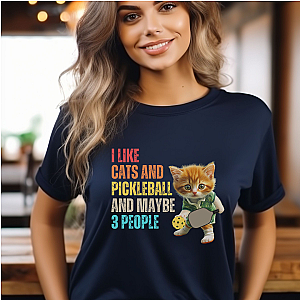 I Like Cats And Pickleball And Maybe 3 People v2 Unisex Tee