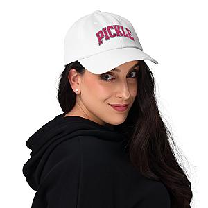 PICKLE Embroidered Pickleball Cap - Pink Letters/Grey Outline