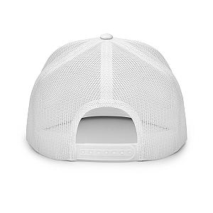 Upside Down Pickle Embroidered Trucker Hat - White Letters/Navy Outline