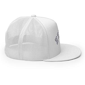 Upside Down Pickle Embroidered Trucker Hat - White Letters/Navy Outline