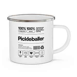 100% Pickleballer Enamel Mug