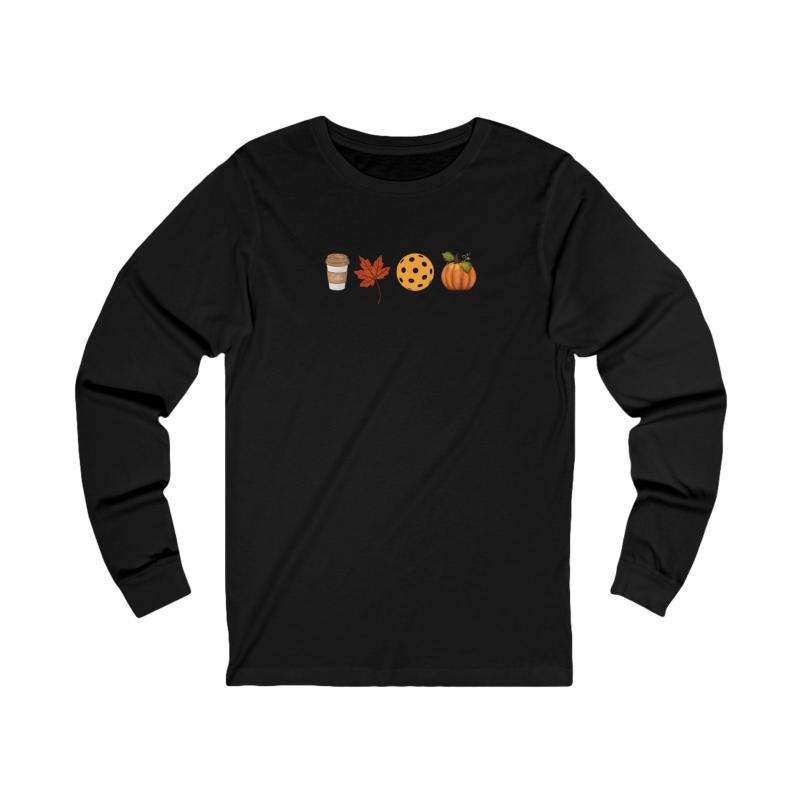 Fall Pickleball Symbols Unisex Long Sleeve T-shirt
