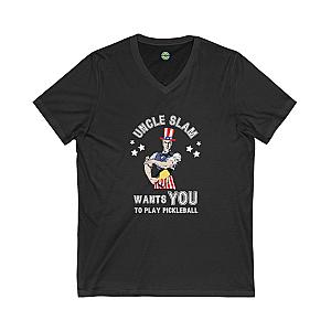Uncle Slam Wants You to Play Pickleball Unisex V-neck Tee