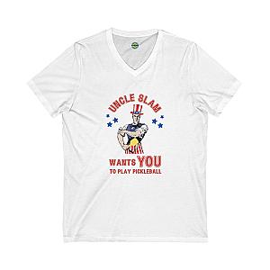 Uncle Slam Wants You to Play Pickleball Unisex V-neck Tee