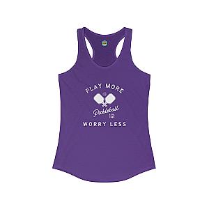 Play More Worry Less Women's Racerback Tank