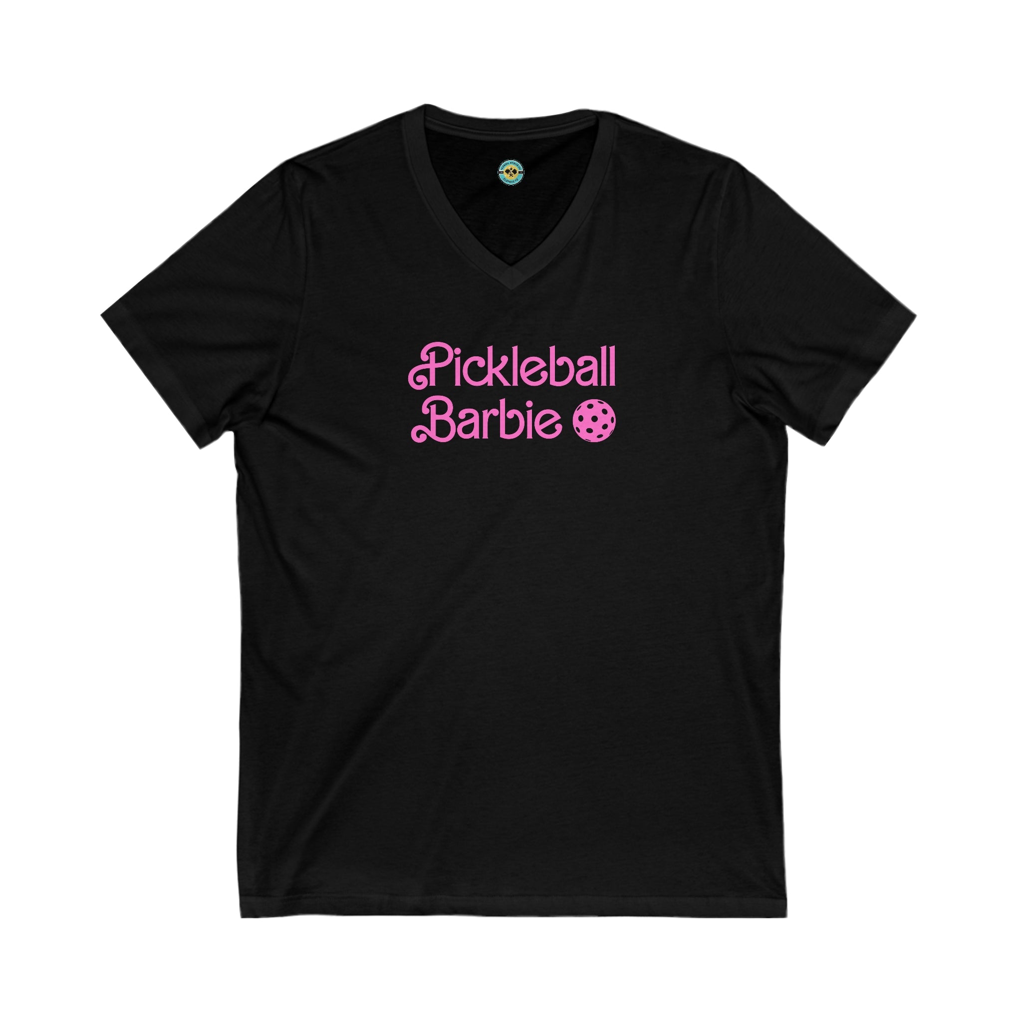 Pickleball Barbie Stacked Unisex V-neck Tee