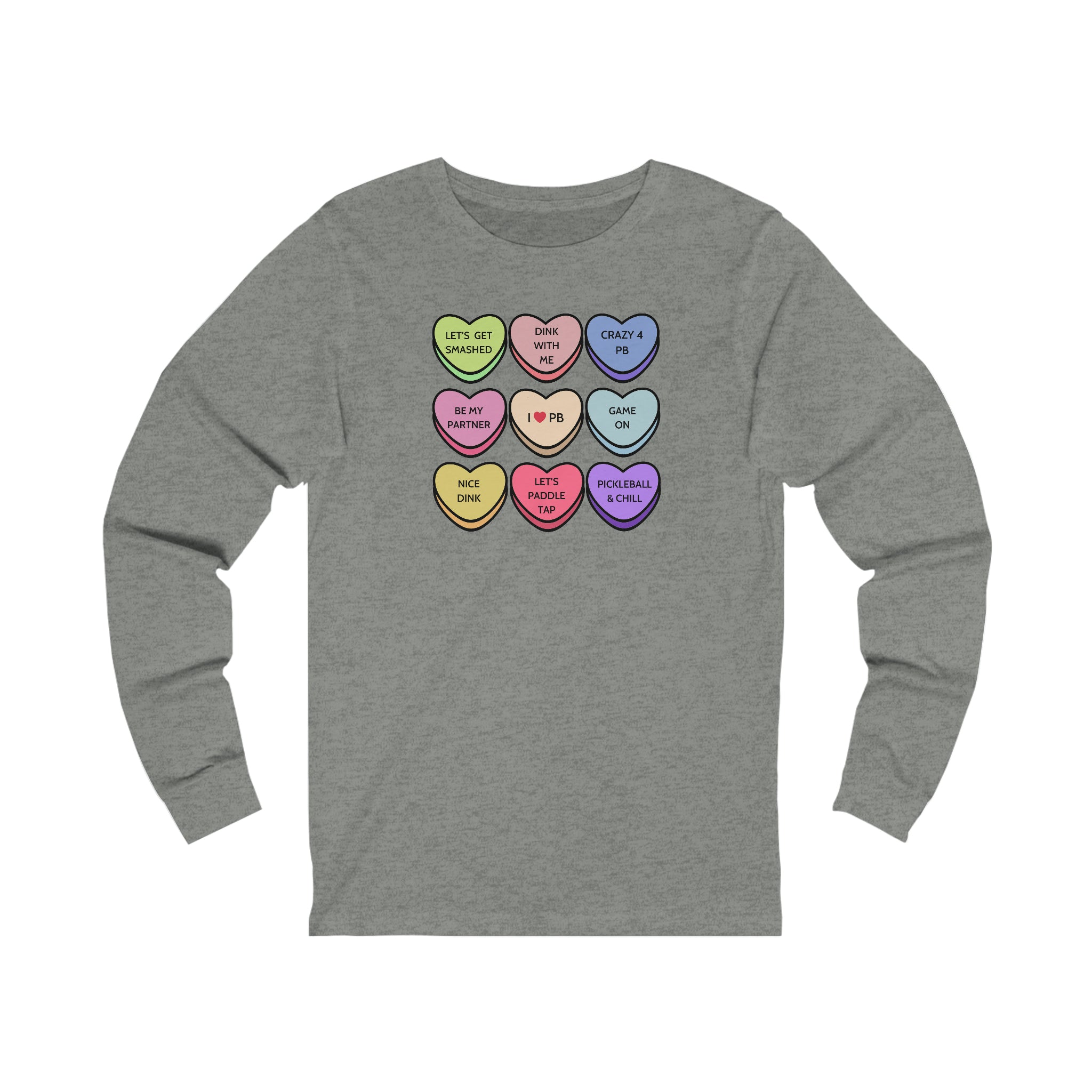 Pickleball Candy Hearts Unisex Long Sleeve T-shirt