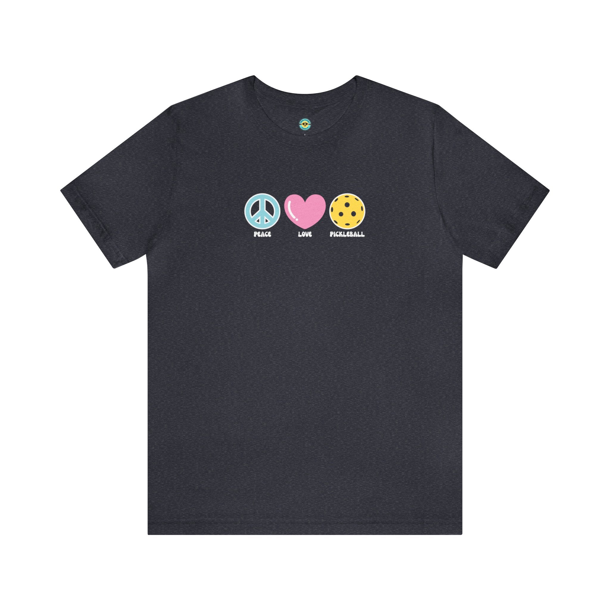 Peace. Love. Pickleball. Pastel/Centered Unisex T-shirt