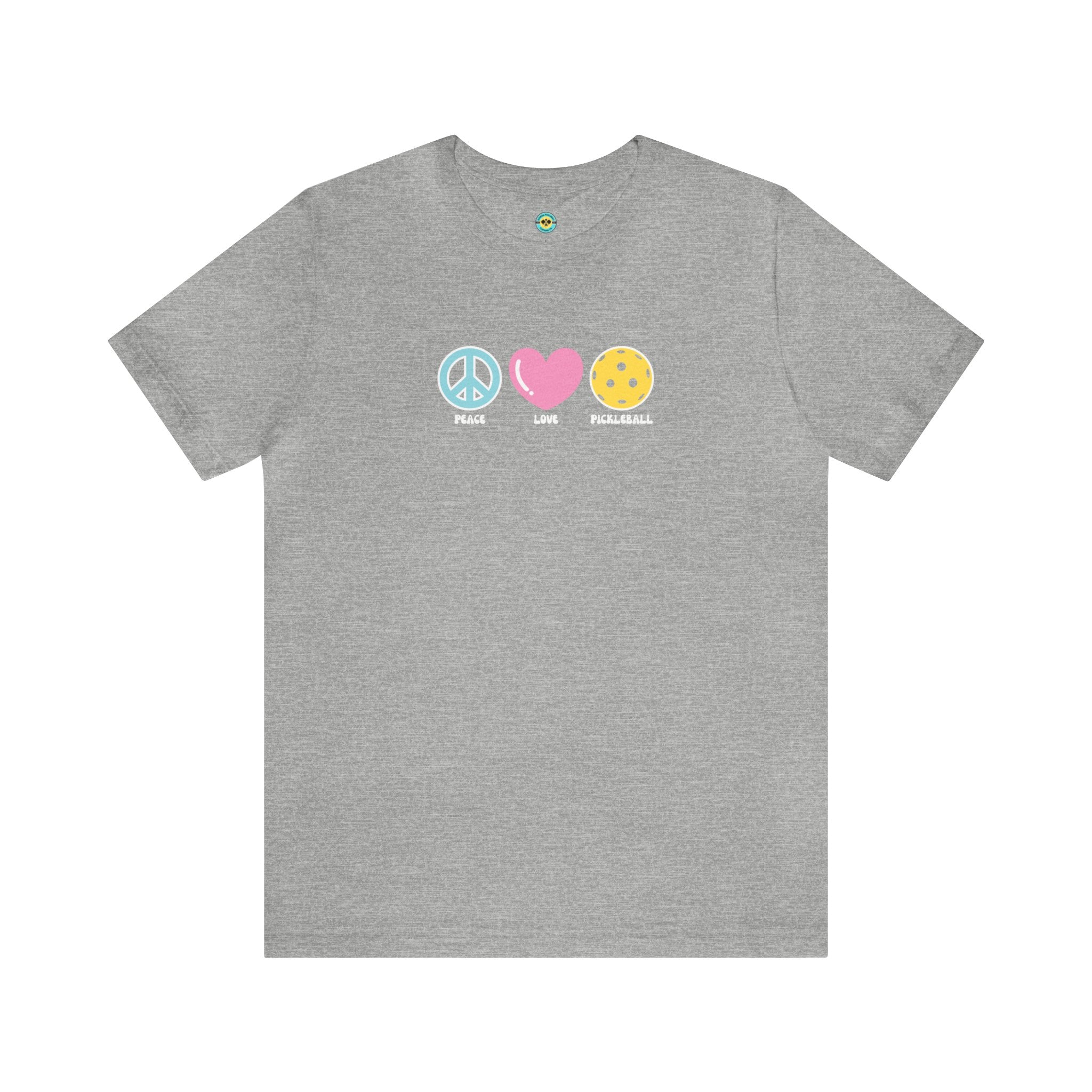 Peace. Love. Pickleball. Pastel/Centered Unisex T-shirt