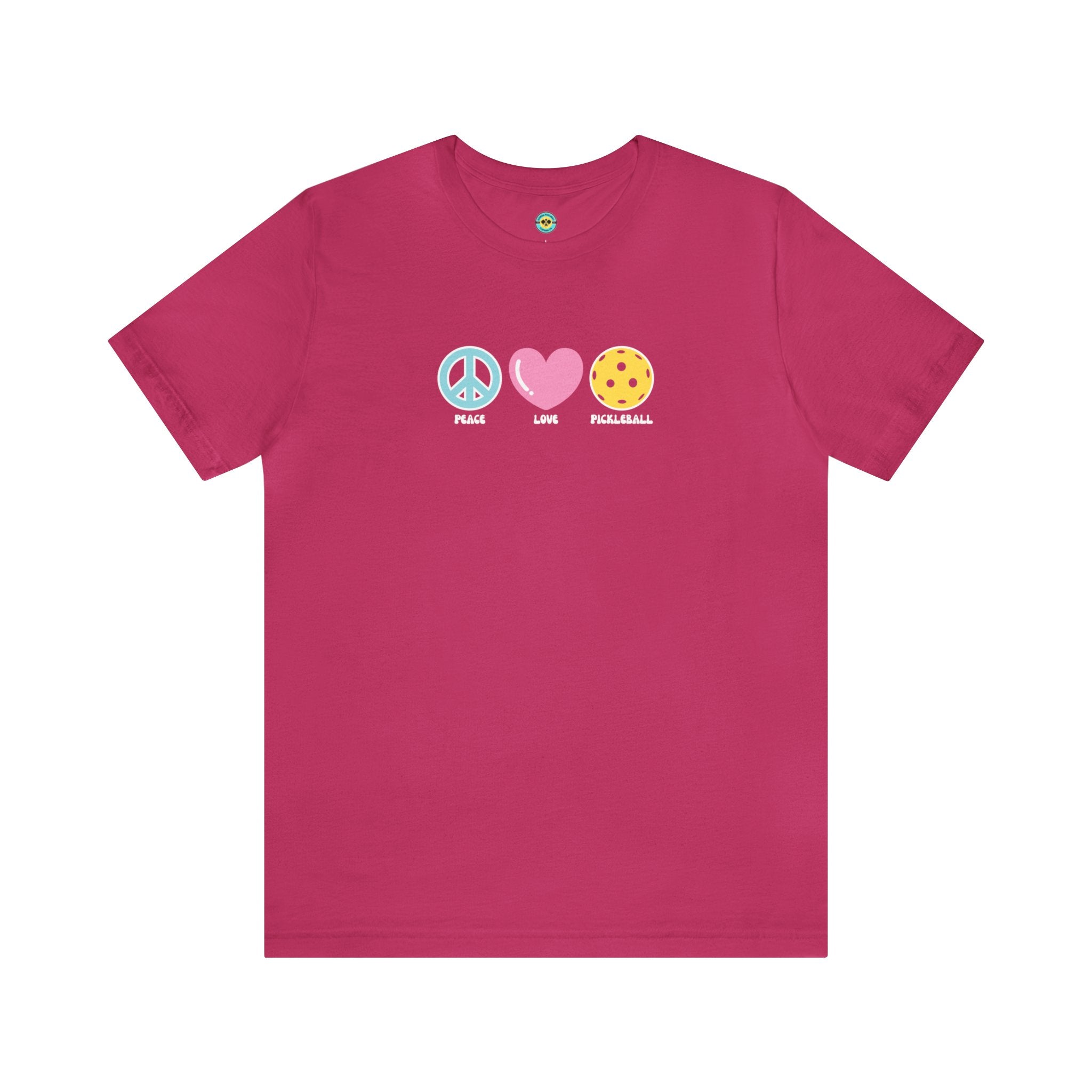 Peace. Love. Pickleball. Pastel/Centered Unisex T-shirt