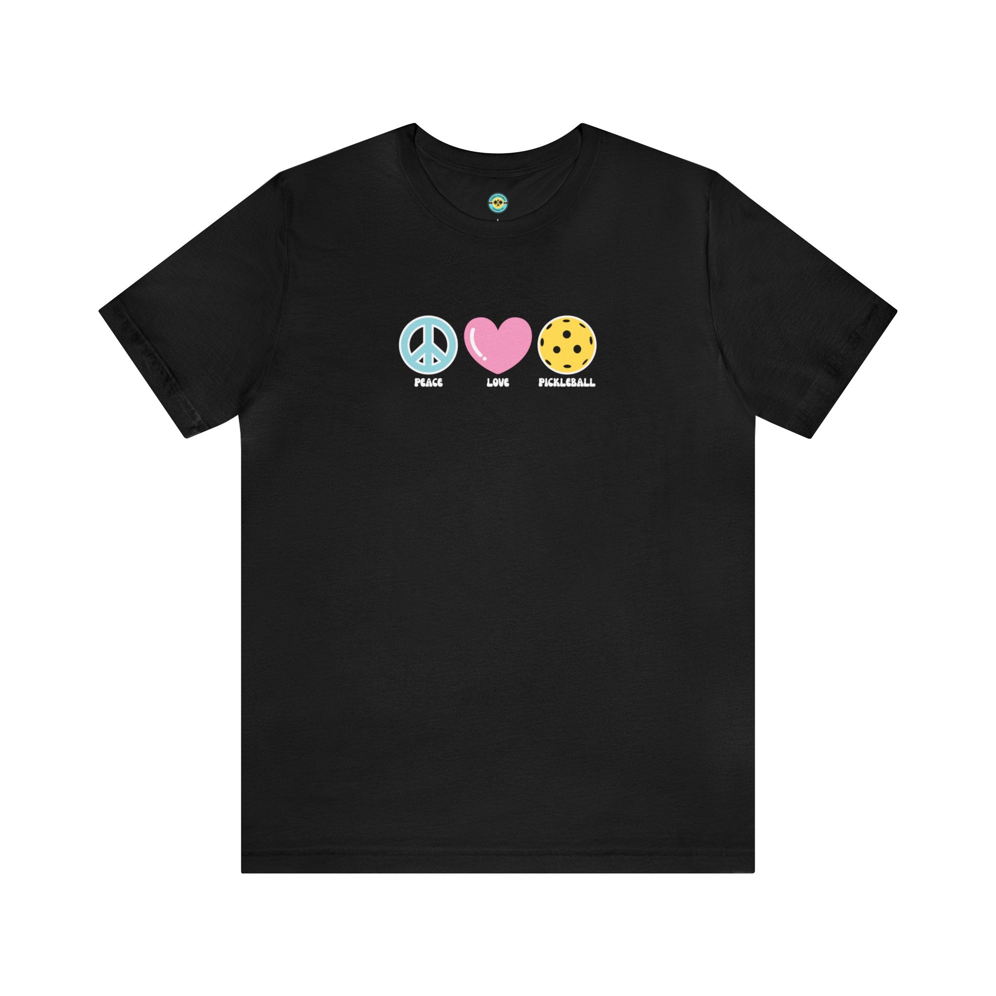 Peace. Love. Pickleball. Pastel/Centered Unisex T-shirt