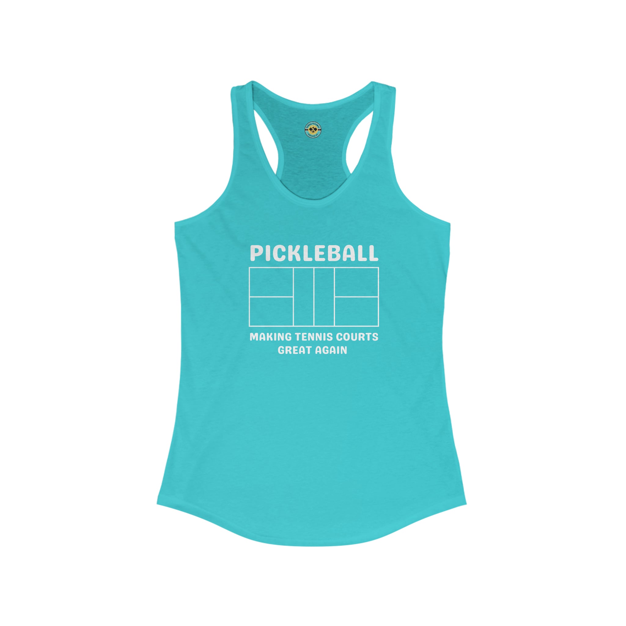 Pickleball Making Tennis Courts Great Again Racerback Tank