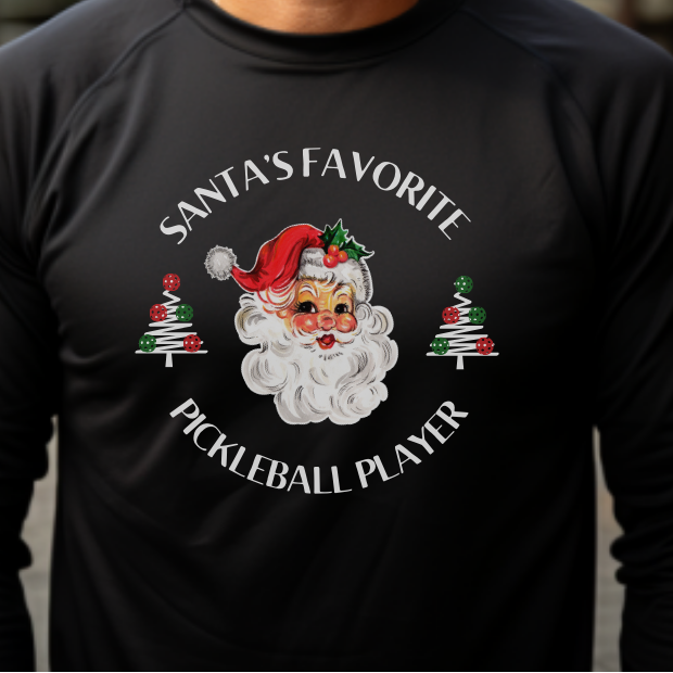 Santa's Favorite Pickleball Player Unisex Long Sleeve Tee