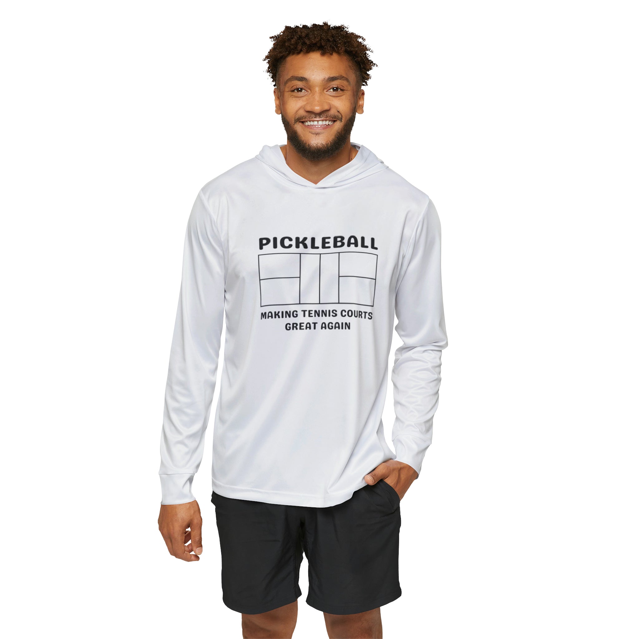 Pickleball Making Tennis Courts Great Again Hooded Performance Shirt