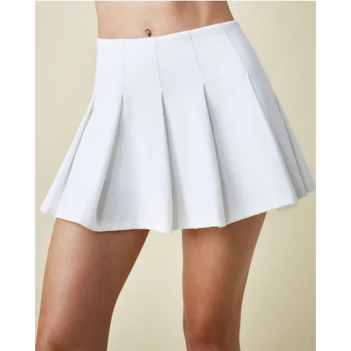 Heritage Pleated Skirt - Bright White
