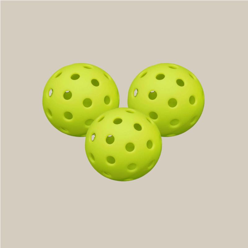 Green Hybrid Pickleballs - Set of 3