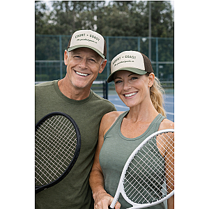 Court & Coast Green Trucker Pickleball & Tennis Hat