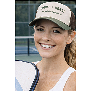 Court & Coast Green Trucker Pickleball & Tennis Hat