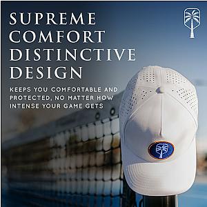 The Sunset Rally Performance Pickleball Hat - White & Blue