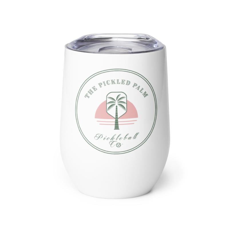 Pickled Palm Pickleball Gift Wine Tumbler - Beach