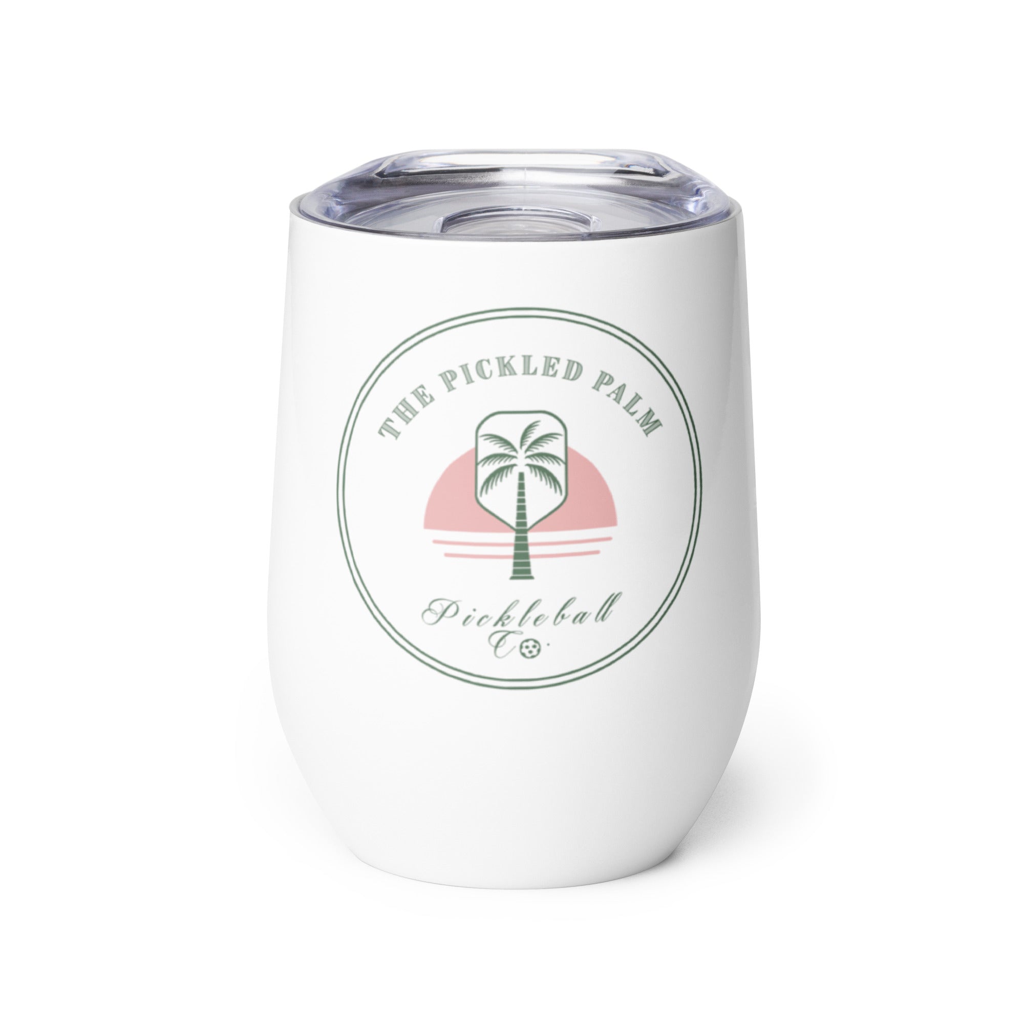 Pickled Palm Pickleball Gift Wine Tumbler - Beach