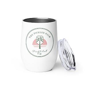 Pickled Palm Pickleball Gift Wine Tumbler - Beach