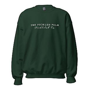 The Pickled Palm Forest Green Crewneck Pickleball Sweatshirt