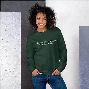 The Pickled Palm Forest Green Crewneck Pickleball Sweatshirt