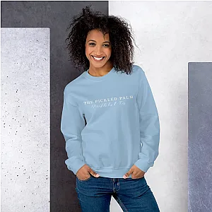 The Pickled Palm Light Blue Crewneck Pickleball Sweatshirt