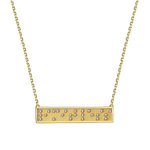 Touchstone Fine LIMITLESS MiniBar Necklace Gold & Diamonds