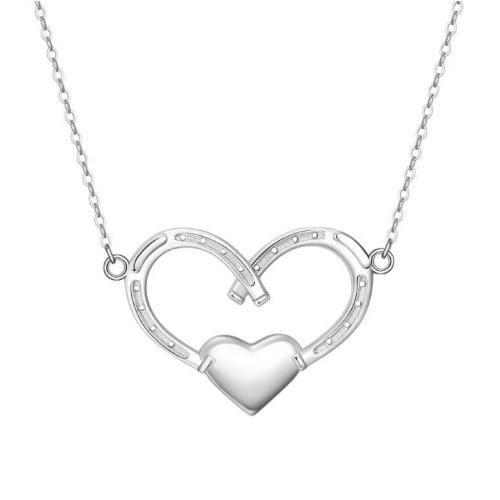 Saints and Saviors Luck in My Heart Horseshoes Necklace Silver