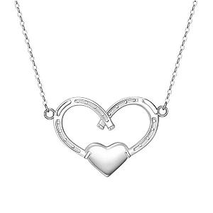 Saints and Saviors Luck in My Heart Horseshoes Necklace Silver