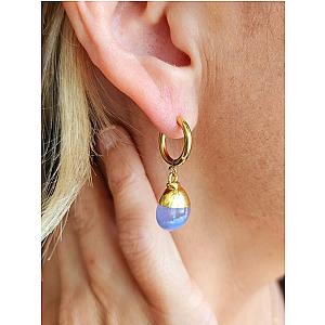 Raw Natural Gemstone Nugget Birthstone Earrings - December Tanzanite