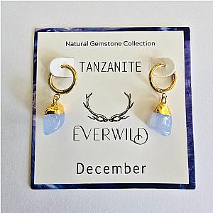 Raw Natural Gemstone Nugget Birthstone Earrings - December Tanzanite