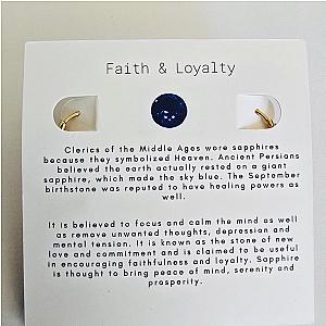 Raw Natural Gemstone Nugget Birthstone Earrings - September Sapphire