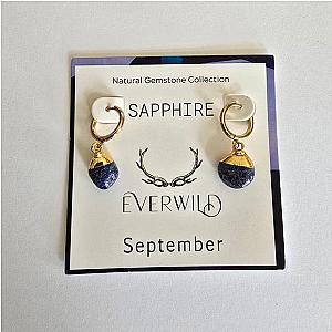 Raw Natural Gemstone Nugget Birthstone Earrings - September Sapphire