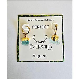Raw Natural Gemstone Nugget Birthstone Earrings - August Peridot