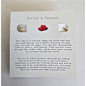 Raw Natural Gemstone Nugget Birthstone Earrings - July Ruby