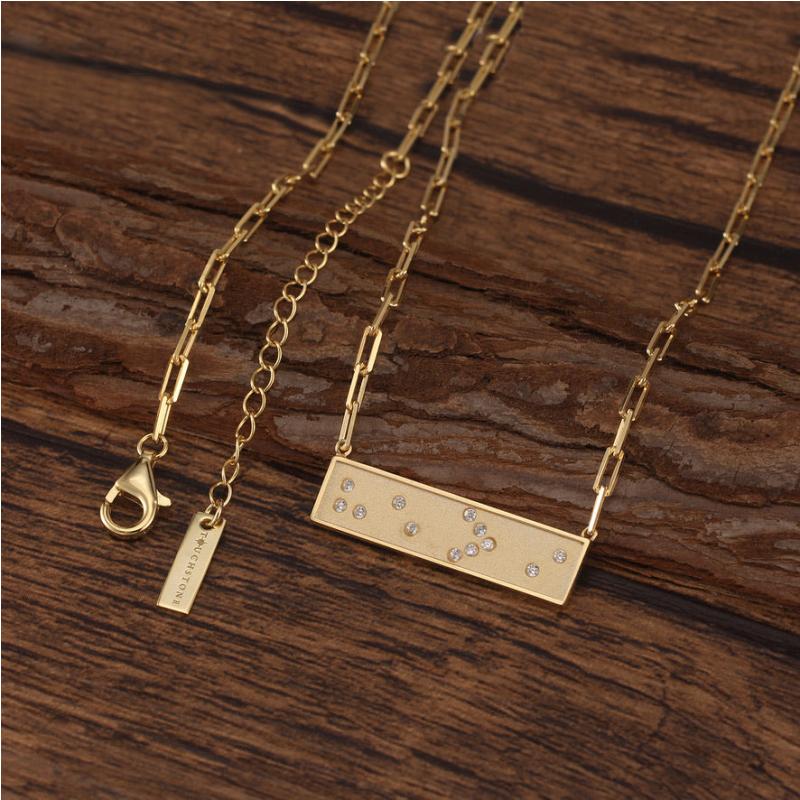 Touchstone Fine HE > i Mini-Bar Necklace Gold & Diamonds