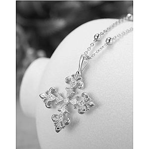 Saints and Saviors Fleur De Lis Deni Cross Necklace Silver