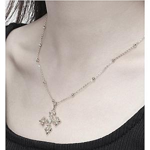 Saints and Saviors Fleur De Lis Deni Cross Necklace Silver