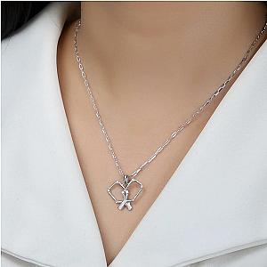 Pickleball Playtime Paddle Necklace Silver