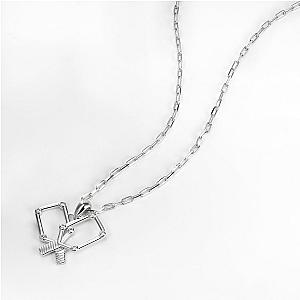 Pickleball Playtime Paddle Necklace Silver