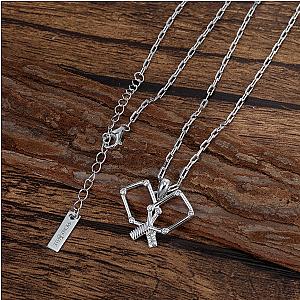 Pickleball Playtime Paddle Necklace Silver