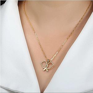 Pickleball Playtime Paddle Necklace Gold