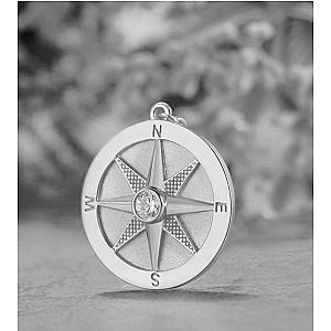 Saints and Saviors Compass Pendant We Wander Silver