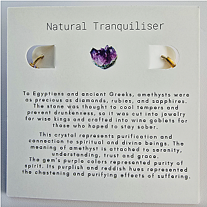 Raw Natural Gemstone Nugget Birthstone Earrings - February