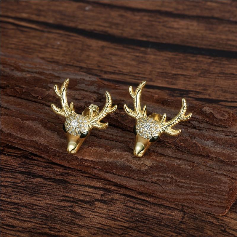 Everwild* Deer Stud Earrings in Rose Gold